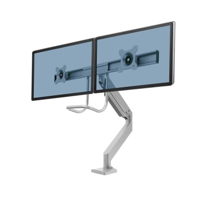Držák na 2 monitory Eppa s lištou - stříbrný
