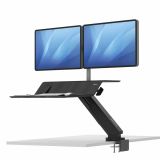 Pracoviště Sit-Stand Lotus™ RT – černé na 2 monitory